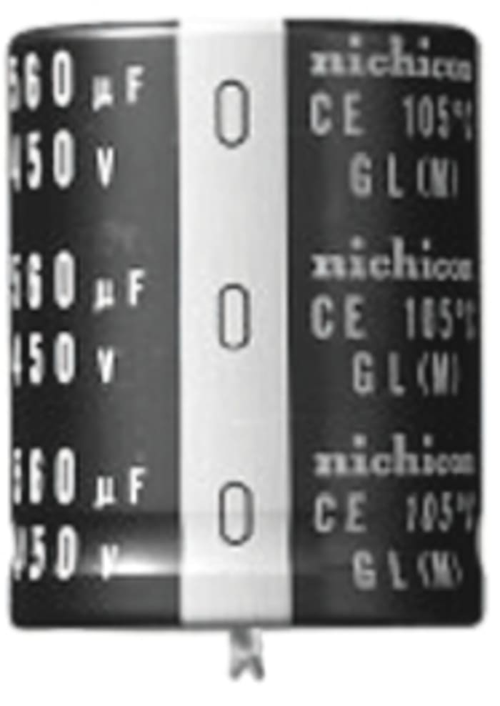 Nichicon 390μF Aluminium Electrolytic Capacitor 450V dc, Snap-In - LGL2W391MELC30