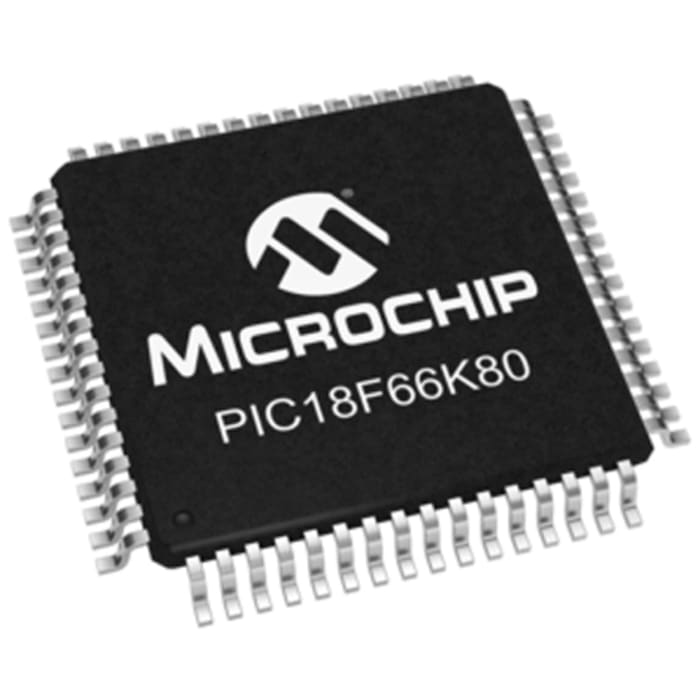 Microchip, 8bit PIC, PIC18F Microcontroller, 64MHz, 64 kB Flash, 64-Pin TQFP