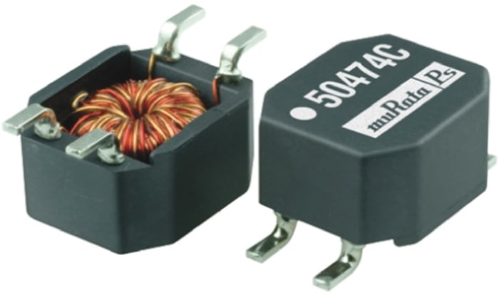 Inductor de modo común SMD Murata, 4,7 mH, -30 → +50%, 400mA Idc, Serie 5000