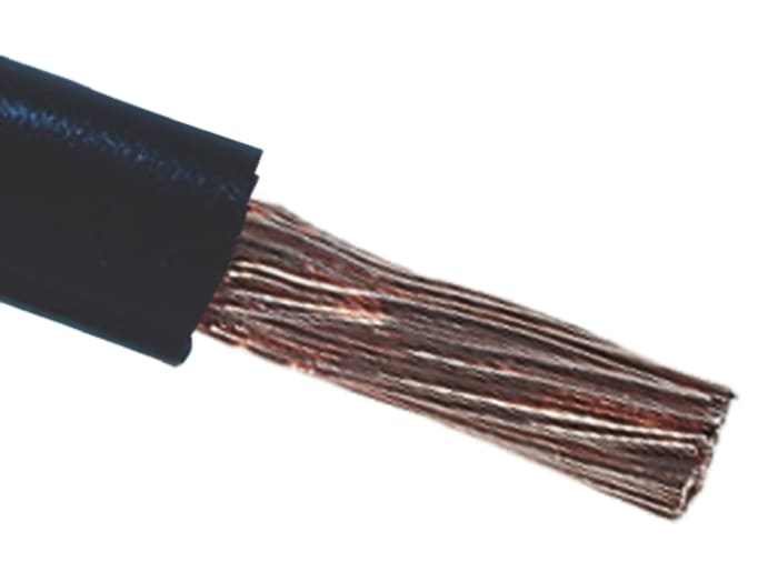 RS PRO Black 6 mm² Tri-rated Cable, 10 AWG, 84/0.287 mm, 100m, PVC Insulation