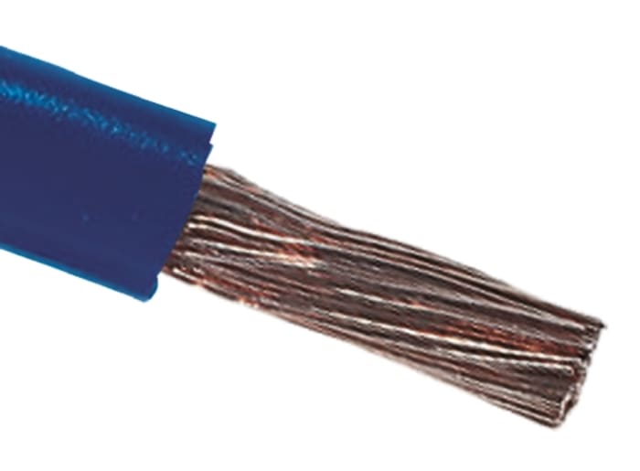 RS PRO Blue 6 mm² Tri-rated Cable, 10 AWG, 84/0.287 mm, 100m, PVC Insulation