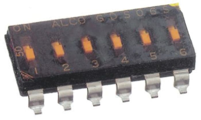 TE Connectivity 4 Way PCB DIP Switch SPST