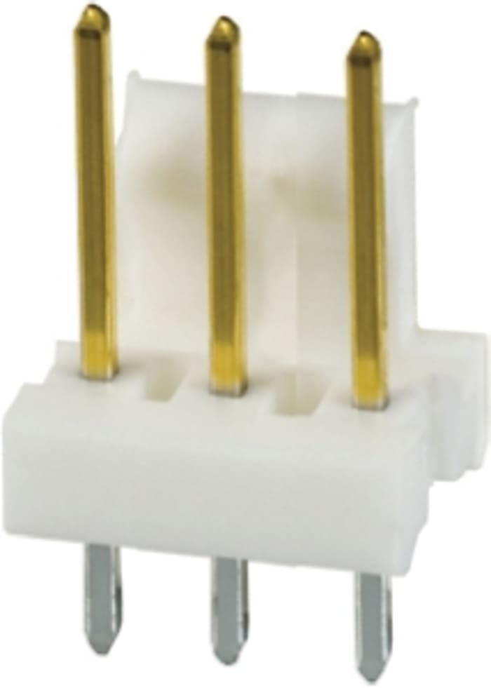TE Connectivity MTA-100 Series Straight Through Hole Pin Header, 3 Contact(s), 2.54mm Pitch, 1 Row(s), Unshrouded