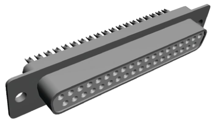TE Connectivity Panel Mount, 37 Pin Solder D-sub Connector Socket, Shell Size C Standard D-Sub