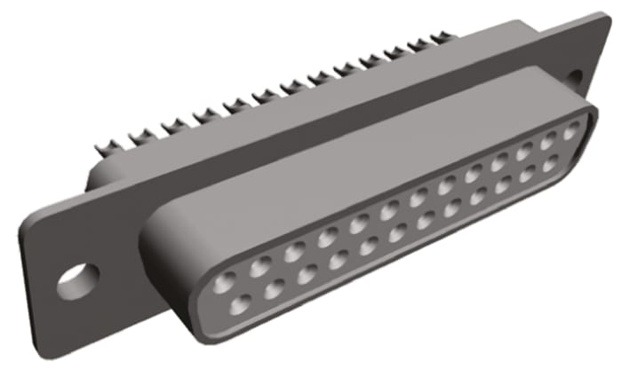 TE Connectivity Panel Mount, 25 Pin Solder D-sub Connector Socket, Shell Size B Standard D-Sub
