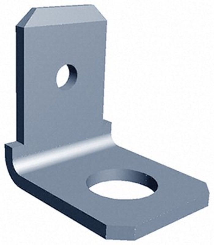 TE Connectivity FASTON .250 Uninsulated Male Stud Mount Tab Terminal, 6.35 x 0.81mm Tab Size