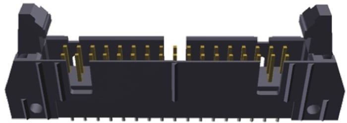 TE Connectivity AMP-LATCH Series Straight Through Hole PCB Header, 34 Contact(s), 2.54mm Pitch, 2 Row(s), Shrouded