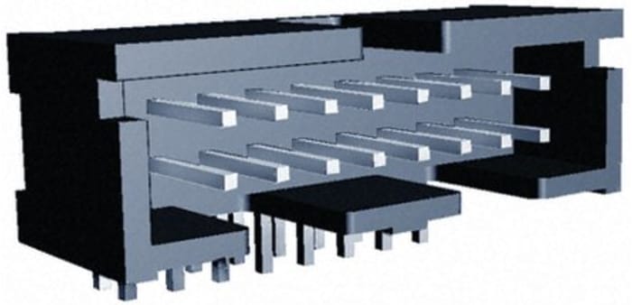 TE Connectivity AMP-LATCH Series Right Angle Through Hole PCB Header, 16 Contact(s), 2.54mm Pitch, 2 Row(s), Shrouded