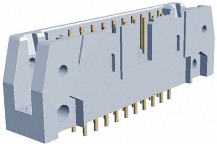 TE Connectivity AMP-LATCH Series Straight Through Hole PCB Header, 20 Contact(s), 2.54mm Pitch, 2 Row(s), Shrouded