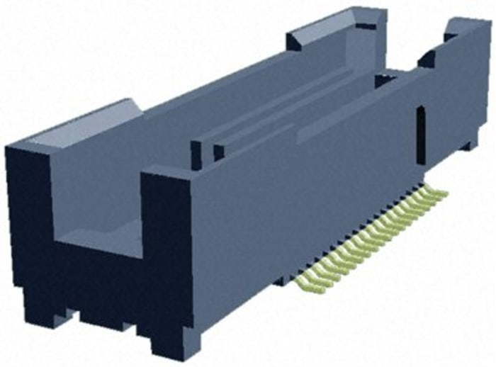 Connecteur femelle pour CI, 38 contacts, 2 rangées, 0.64mm, Montage en surface, Droit