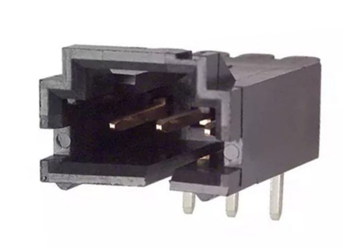 TE Connectivity AMPMODU MTE Series Right Angle Through Hole PCB Header, 3 Contact(s), 2.54mm Pitch, 1 Row(s), Shrouded