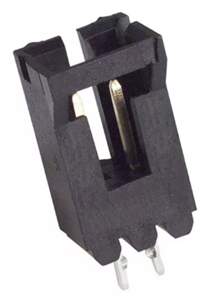TE Connectivity AMPMODU MTE Series Straight Through Hole PCB Header, 2 Contact(s), 2.54mm Pitch, 1 Row(s), Shrouded