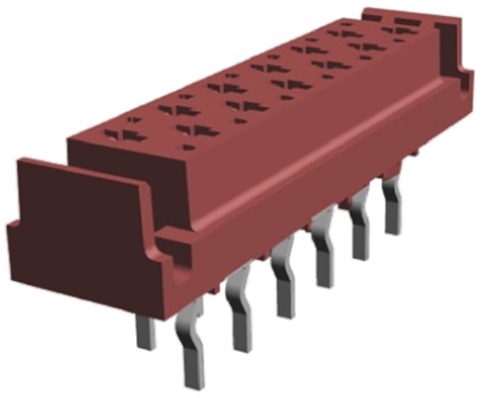 TE Connectivity Micro-MaTch Series Straight Through Hole Mount PCB Socket, 12-Contact, 2-Row, 2.54mm Pitch, Solder