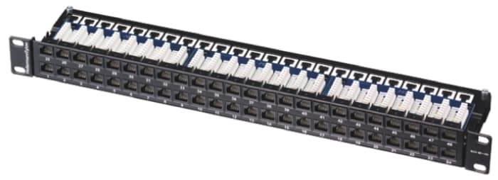 HellermannTyton Eco HD Series Cat5e 48 Port RJ45 RJ Patch Panel UTP 1U Black