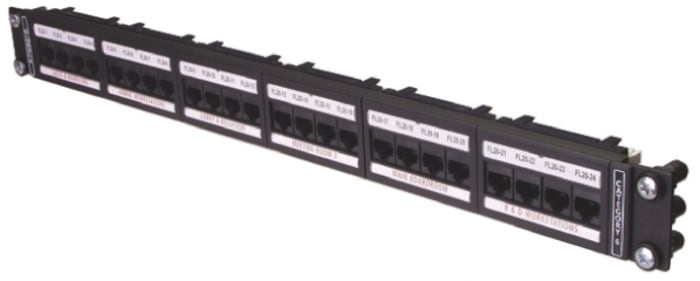 HellermannTyton Global Series Cat6 24 Port RJ45 RJ Patch Panel UTP 1U Black