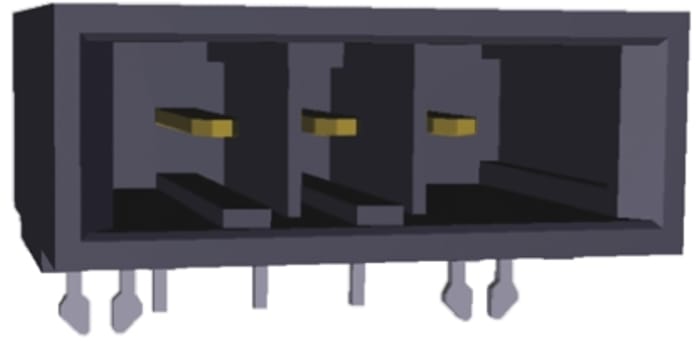 TE Connectivity Dynamic 3000 Series Right Angle Through Hole PCB Header, 3 Contact(s), 5.08mm Pitch, 1 Row(s), Shrouded