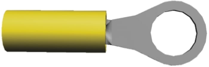 TE Connectivity, PIDG Insulated Ring Terminal, M3.5 Stud Size, 0.1mm² to 0.3mm² Wire Size, Yellow