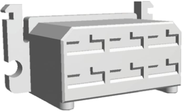 TE Connectivity, AMP FASTIN-FASTON 6 Way Nylon 66 Crimp Terminal Housing, 6.35mm Tab Size, Natural
