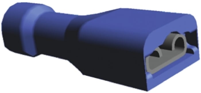 TE Connectivity Ultra-Fast Plus .187 Blue Insulated Female Crimp Receptacle, 4.75 x 0.51mm Tab Size, 1.3mm² to 2mm²