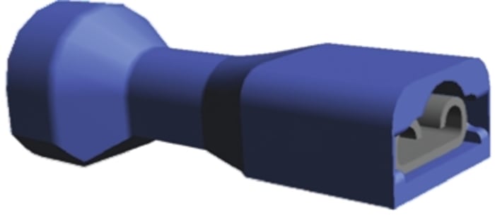TE Connectivity Ultra-Fast .187 Blue Insulated Female Spade Connector, Receptacle, 4.75 x 0.81mm Tab Size, 1.3mm² to