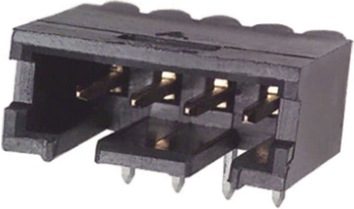 TE Connectivity AMPMODU MOD II Series Right Angle Through Hole PCB Header, 4 Contact(s), 2.54mm Pitch, 1 Row(s),
