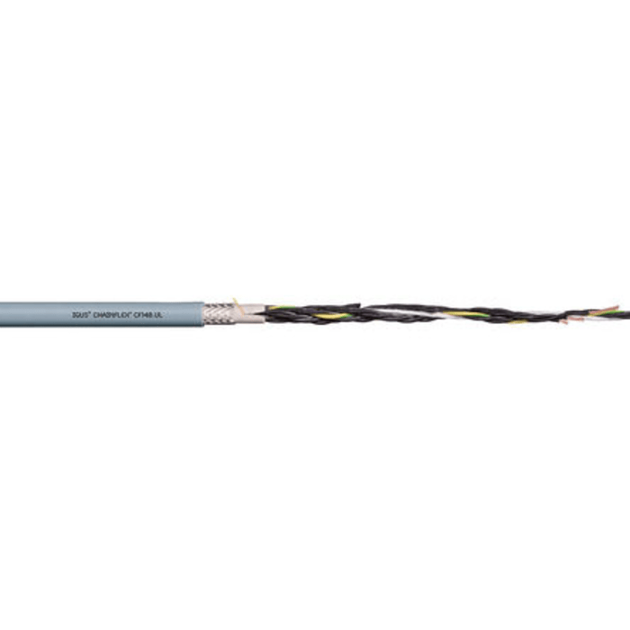 Igus chainflex CF140.UL Control Cable, 12 Cores, 0.75 mm², Screened, 25m, Grey PVC Sheath, 18 AWG