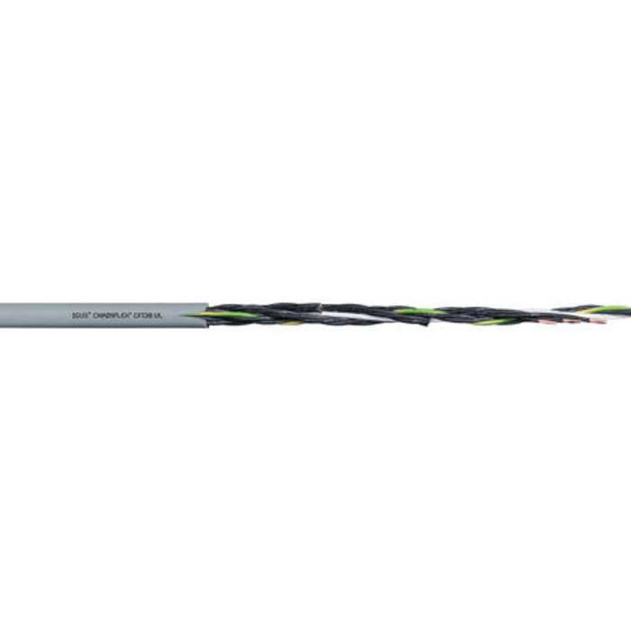 Câble de commande Igus, 18 conducteurs Non blindé 1mm² 17 AWG, Gris 14 mm, 25 m Chainflex CF130.UL, gaine en Élastomère