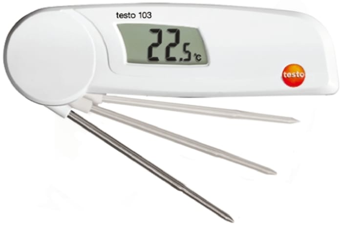 Testo 103 Folding Thermometer with Probe, Penetration Probe, +220°C Max, ±0.5 °C Accuracy - With RS Calibration