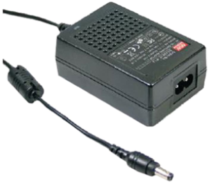 MEAN WELL Power Brick AC/DC Adapter 12V dc Output, 1.5A Output