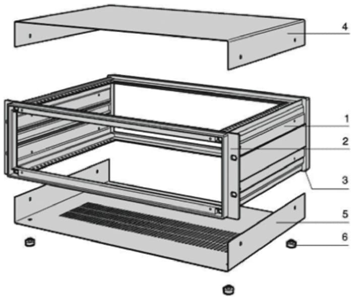 10828052 Schroff | Schroff, 3U 19-Inch Rack Mount Case Inpac Ventilated ...