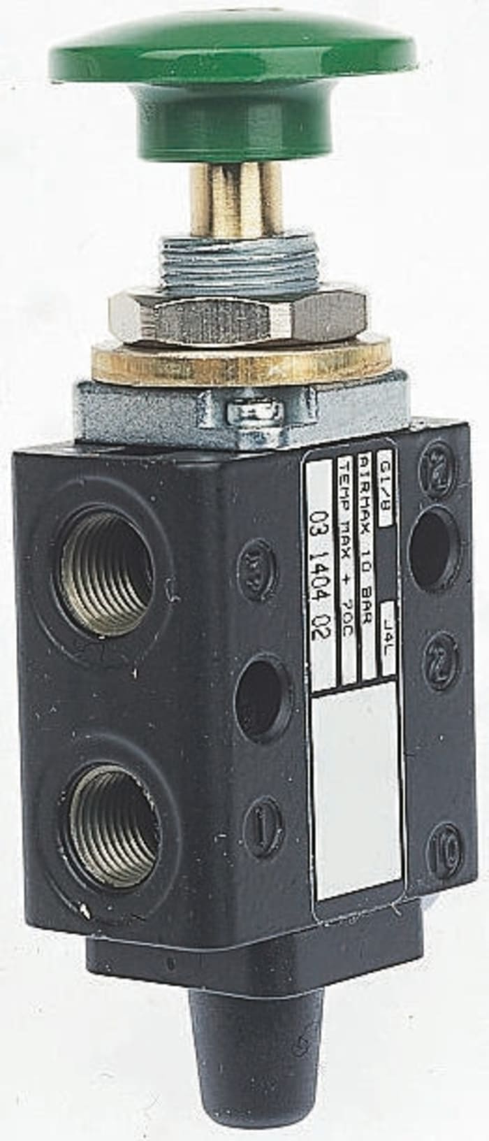 Norgren Knob 3/2 Pneumatic Manual Control Valve 03 Series, G 1/8, 1/8in, III B
