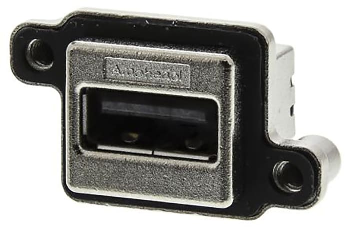 Amphenol ICC Right Angle, Through Hole, Socket- Single Port Type A USB Connector