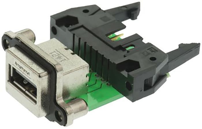Amphenol ICC Right Angle, Through Hole, Socket- Single Port Type A USB Connector