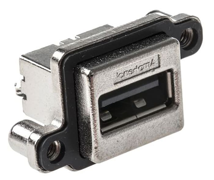 Amphenol ICC Right Angle, Through Hole, Socket Type A USB Connector