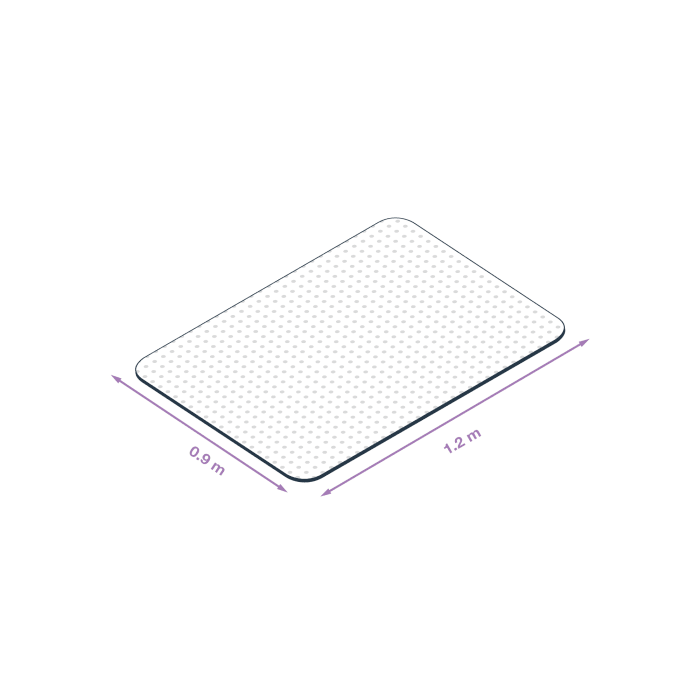 Coba Europe Clear Carpet Square Office Chair Mat x 0.9m, 1.2m x 1.8mm