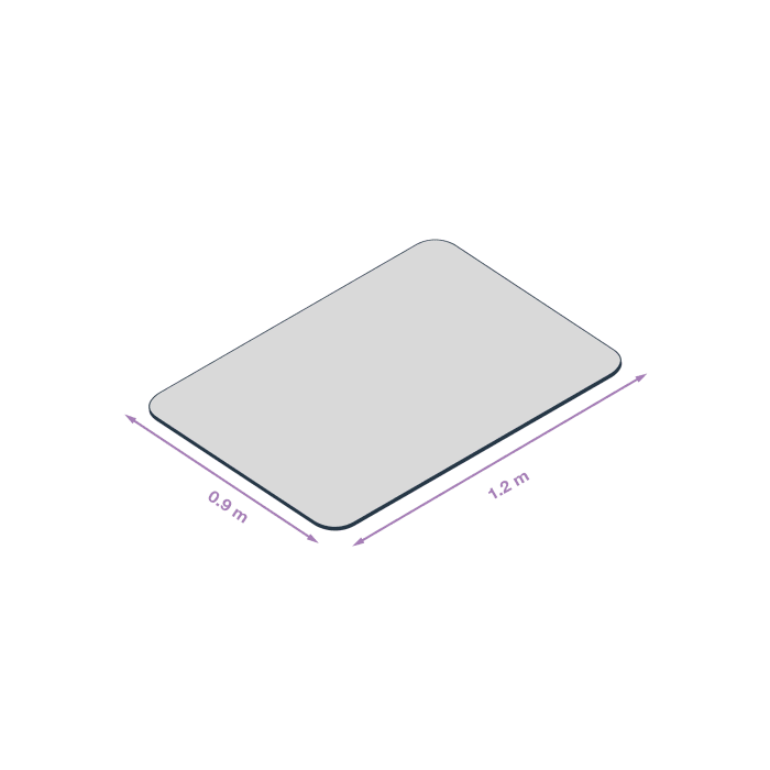 Coba Europe Clear Square Chair Mat x 0.9m, 1.2m x 1.8mm