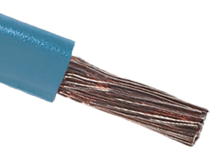 Zapojovací vodič plocha průřezu 6 mm², prameny vodičů: 84/0,3 mm, Světle Modrá, 1 kV 100m H07V2-K 10 AWG RS PRO