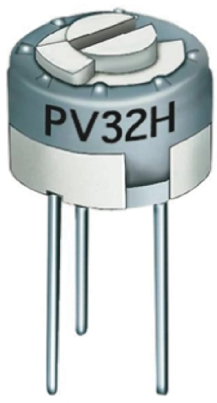 100Ω, Through Hole Trimmer Potentiometer 0.5W Top Adjust Bourns, PV32