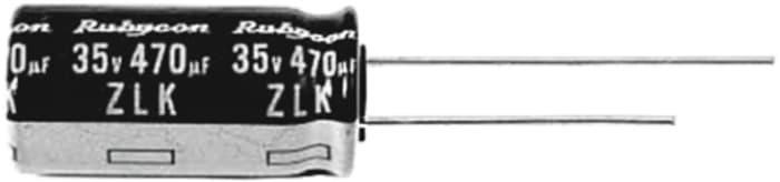 Rubycon 560μF Aluminium Electrolytic Capacitor 35V dc, Through Hole - 35ZLK560M10X25