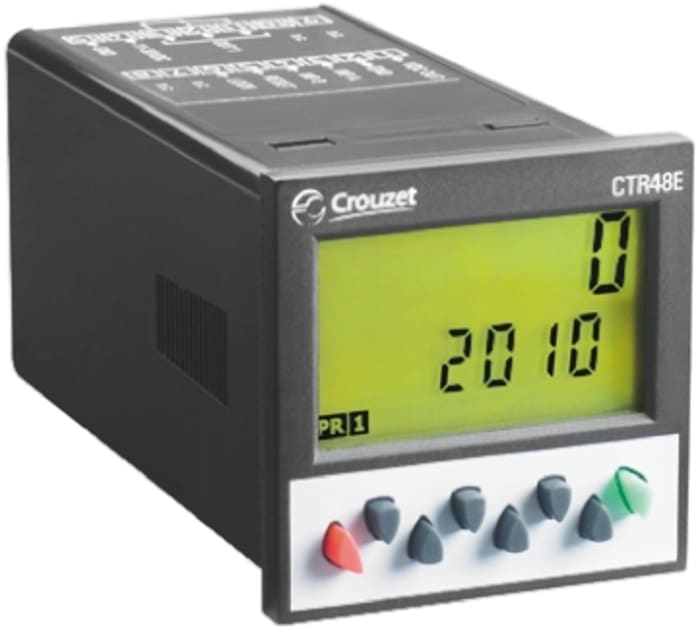 Crouzet CTR48E Counter, 6 Digit LCD, 115 V ac