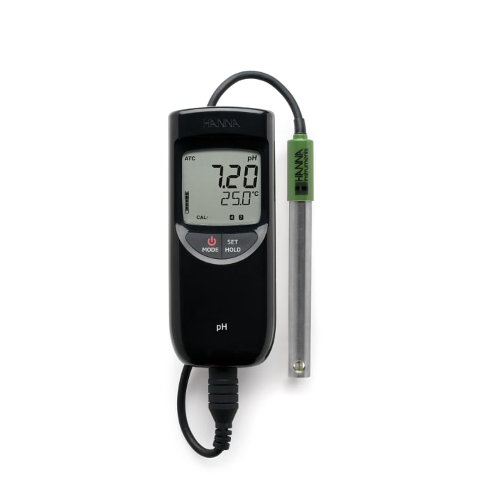 Hanna Instruments HI 991001N pH Meter, ±0.02pH Accuracy, 0.01pH Resolution, 16pH Max, +105 °C Max