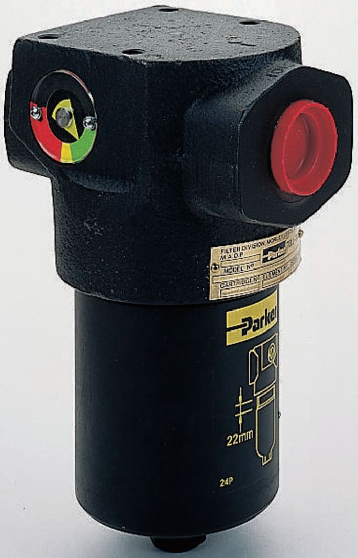 Parker 24P1 series 414 bar 1in Hydraulic Filter, 230L/min max, 10μm filtration size