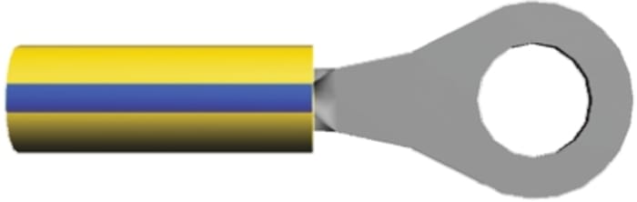TE Connectivity, PIDG Insulated Crimp Ring Terminal, M3.5 (#6) Stud Size, 0.2mm² to 0.2mm² Wire Size, Blue