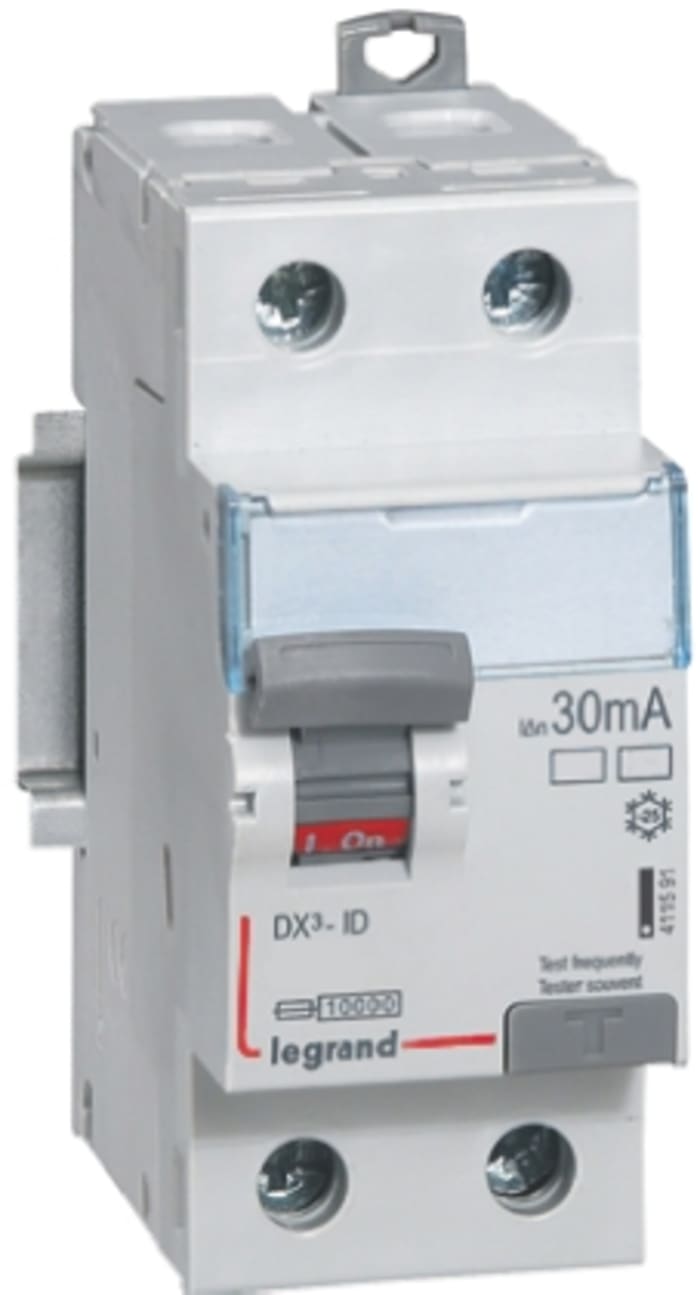 Legrand 2P 40 A RCD Switch, Trip Sensitivity 30mA