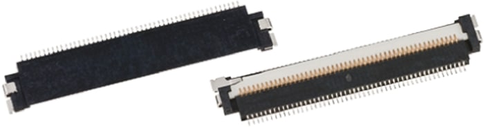 JAE, FA5 0.5mm Pitch 50 Way Right Angle Female FPC Connector, ZIF Bottom Contact