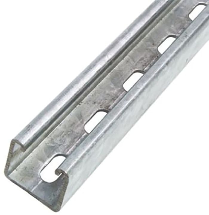 Unistrut 41 x 41mm Slotted Galvanised Steel Strut, 3m Long