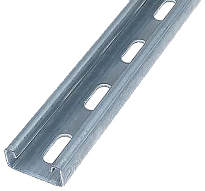 Unistrut 41 x 21mm Slotted Galvanised Steel Strut, 3m Long