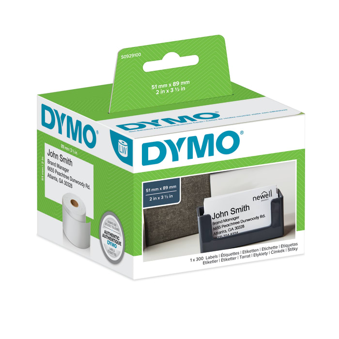 Rouleau étiquette Dymo pour Dymo 450, Dymo 450 Duo, Dymo 450 Turbo, Dymo 450 Twin Turbo, Dymo 4XL, Dymo Wireless