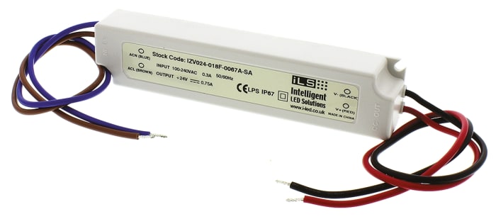 ILS LED Driver, 24V Output, 18W Output, 750mA Output, Constant Voltage