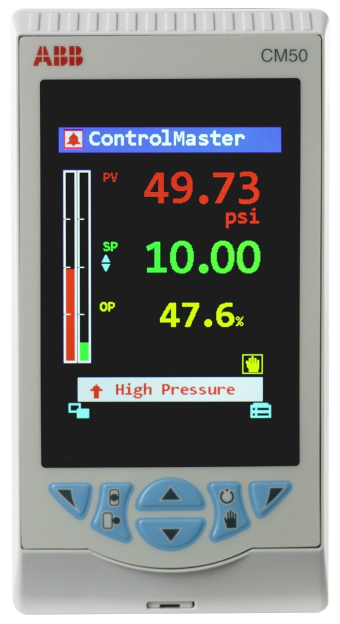 ABB CM50 Panel Mount Controller, 144 x 76mm 2 Input, 5 Output Analogue, Digital, Relay, 100 → 240 V ac Supply